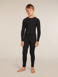 Kids’ Merino 200 Oasis Long Sleeve Crewe Thermal Top Black - 3