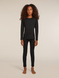 Kids’ Merino 200 Oasis Long Sleeve Crewe Thermal Top Black - 4