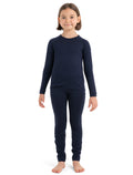 Kids’ Merino 200 Oasis Long Sleeve Crewe Thermal Top Midnight Navy - 1