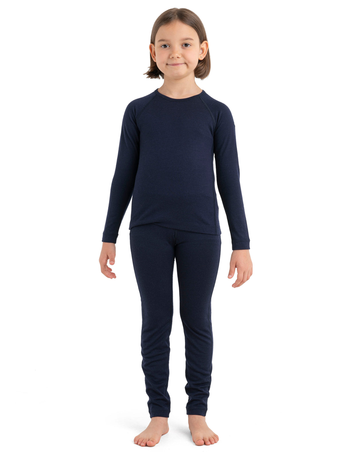Kids’ Merino 200 Oasis Long Sleeve Crewe Thermal Top Midnight Navy - 1