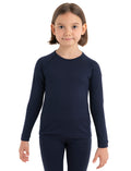 Kids’ Merino 200 Oasis Long Sleeve Crewe Thermal Top Midnight Navy - 2