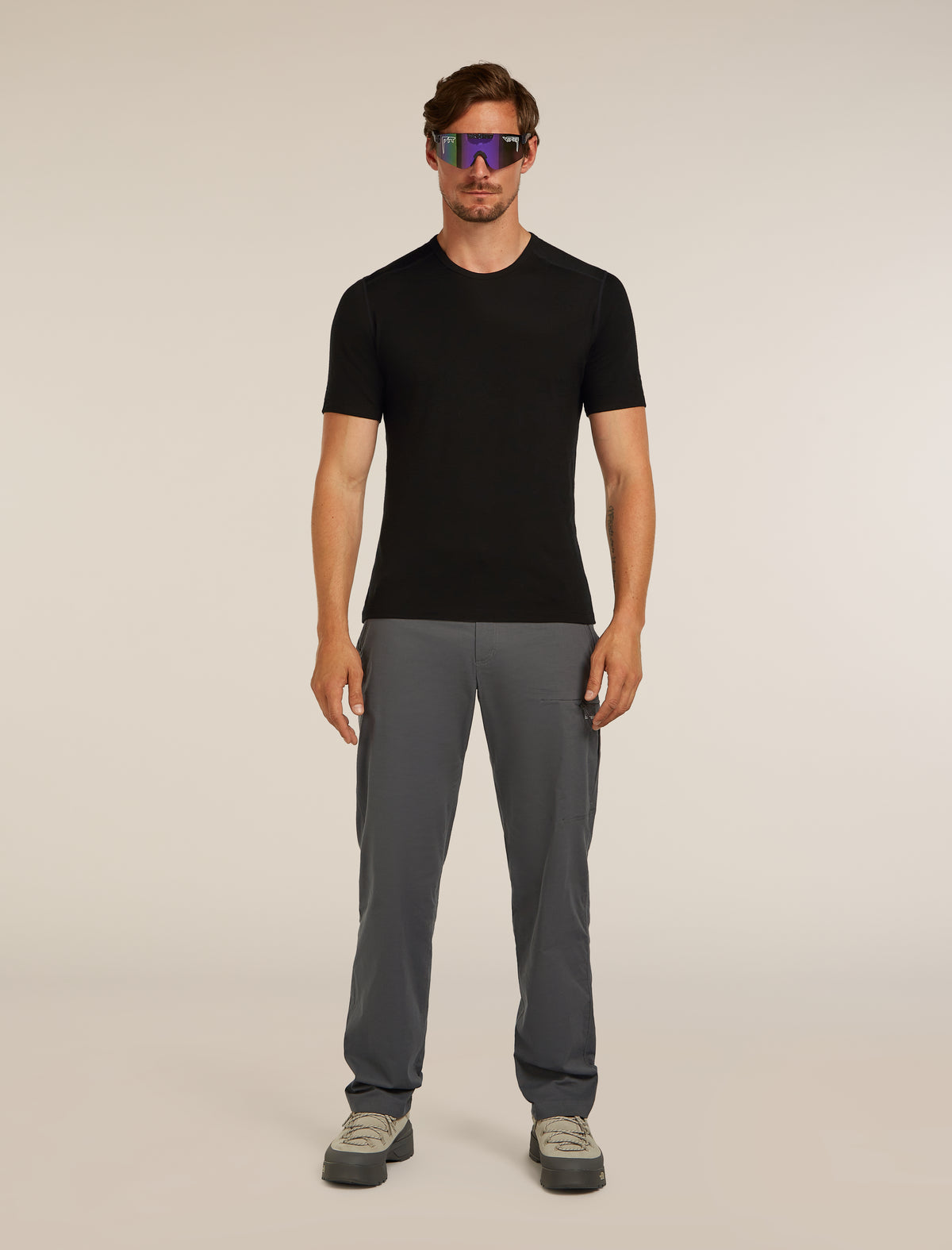 Men's Merino 200 Oasis Short Sleeve Crewe Thermal Top Black - 4