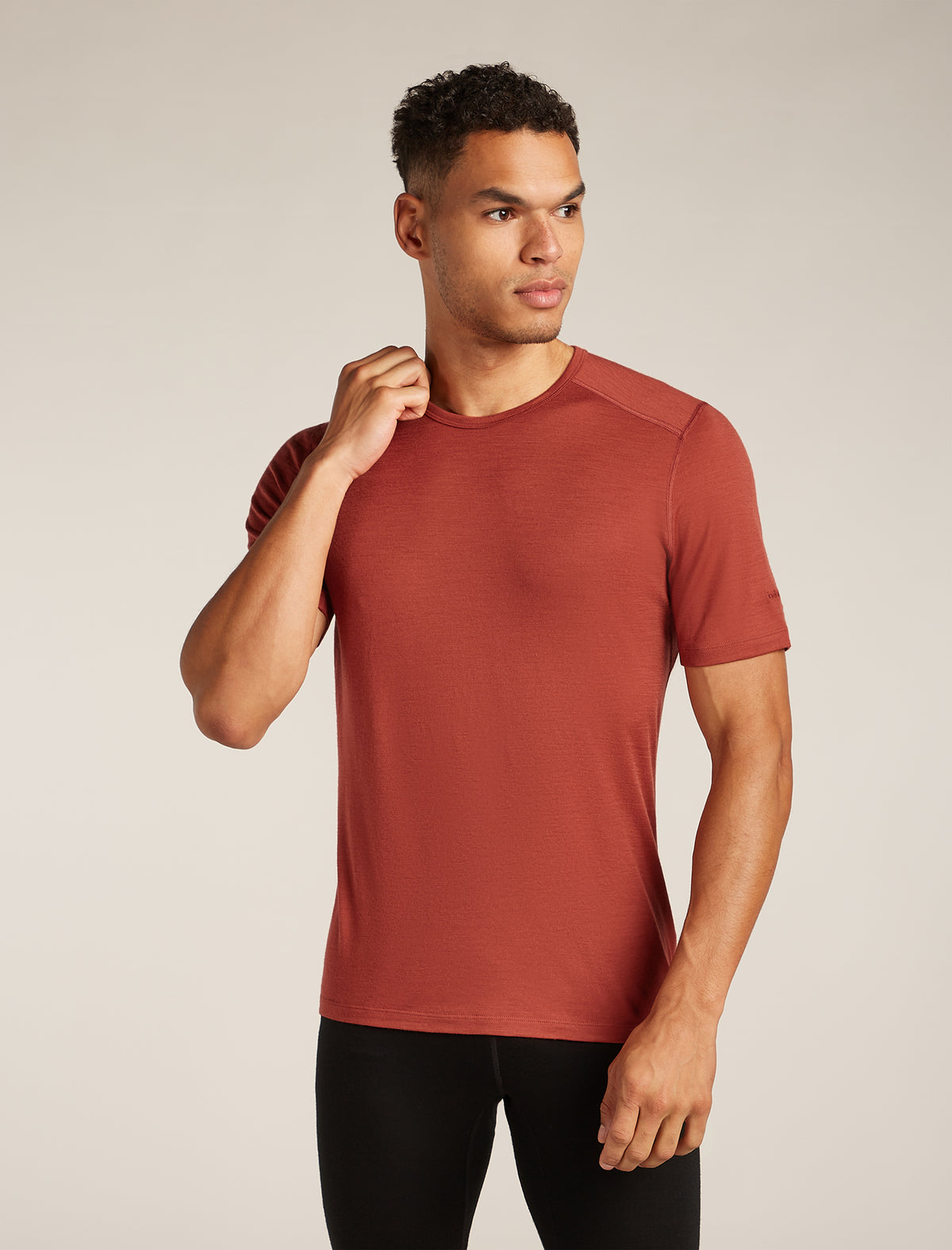 Men's Merino 200 Oasis Short Sleeve Crewe Thermal Top Jasper - 1