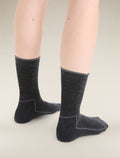 Women's Merino Blend Hike Cool-Lite 3Q Crew Socks Jet Heather/Monsoon - 3