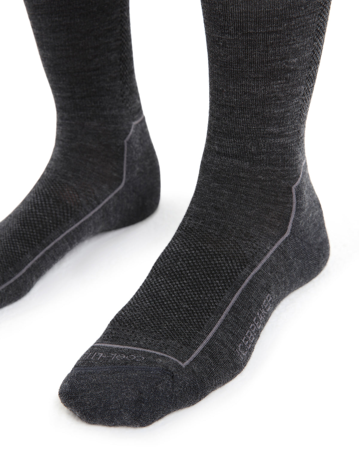 Women's Merino Blend Hike Cool-Lite 3Q Crew Socks Jet Heather/Monsoon - 4