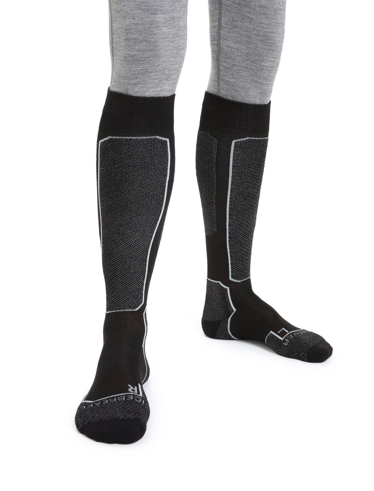 Men's Merino Ski+ Light Over the Calf Socks Black - 1