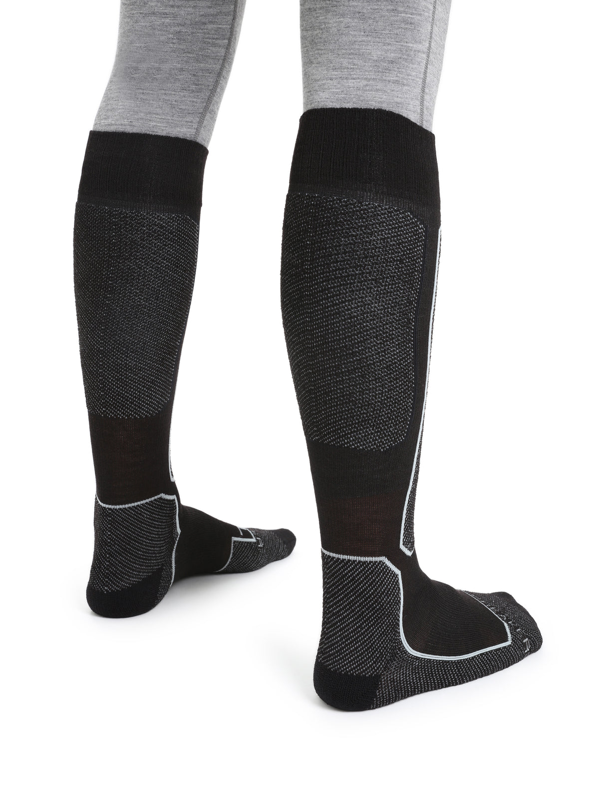 Men's Merino Ski+ Light Over the Calf Socks Black - 2