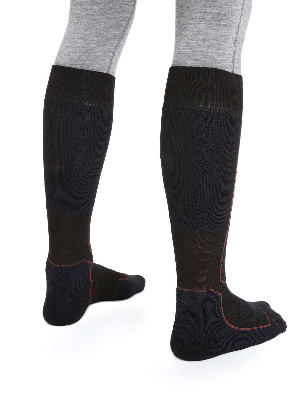 Men's Merino Ski+ Medium Over the Calf Socks Black/Royal Navy - 2