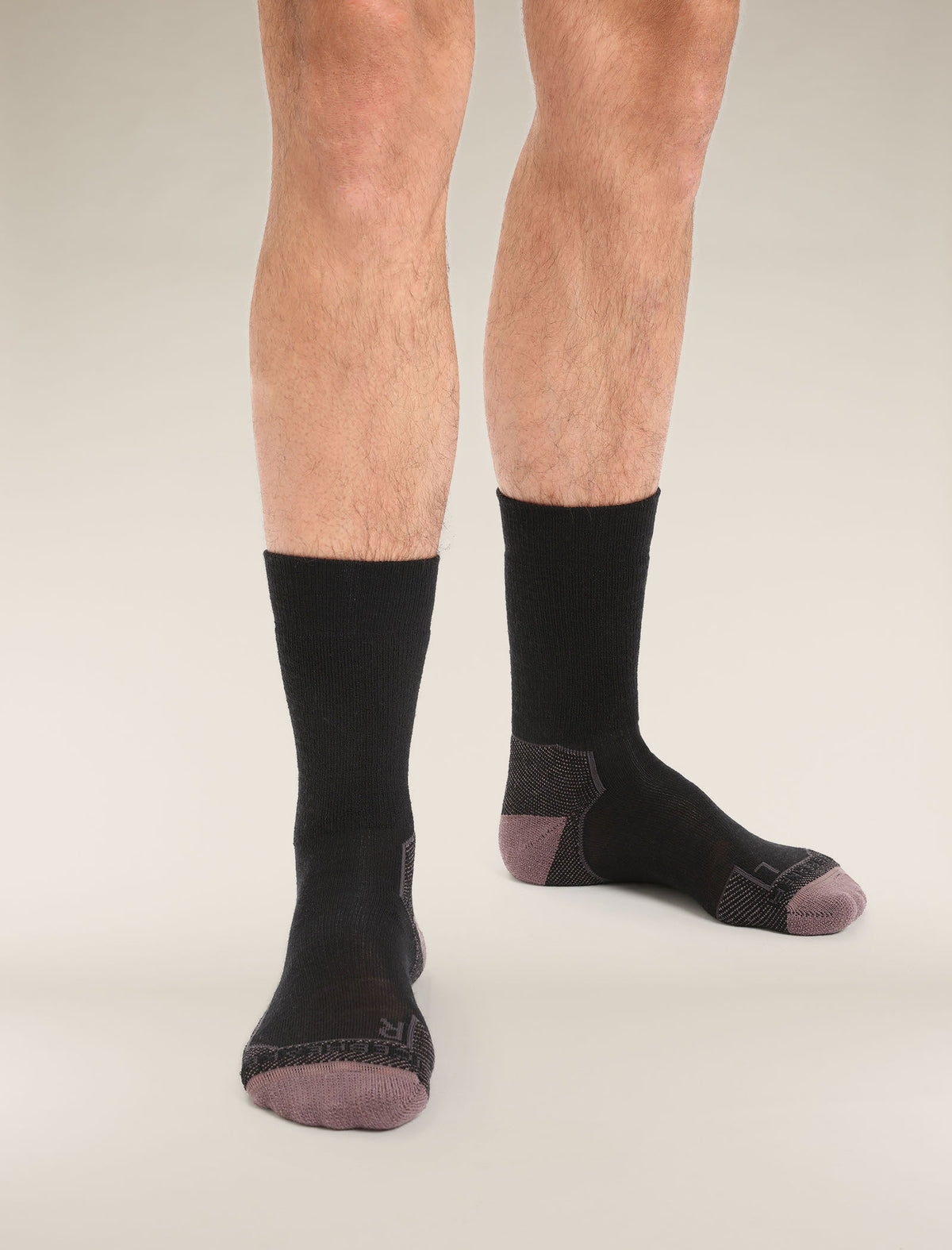 Men's Merino Hike+ Medium Crew Socks Black/Mink - 1