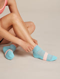 Women's Merino Multisport Light Mini Socks Hydro/Acid Pink/Blush - 2