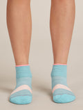 Women's Merino Multisport Light Mini Socks Hydro/Acid Pink/Blush - 3