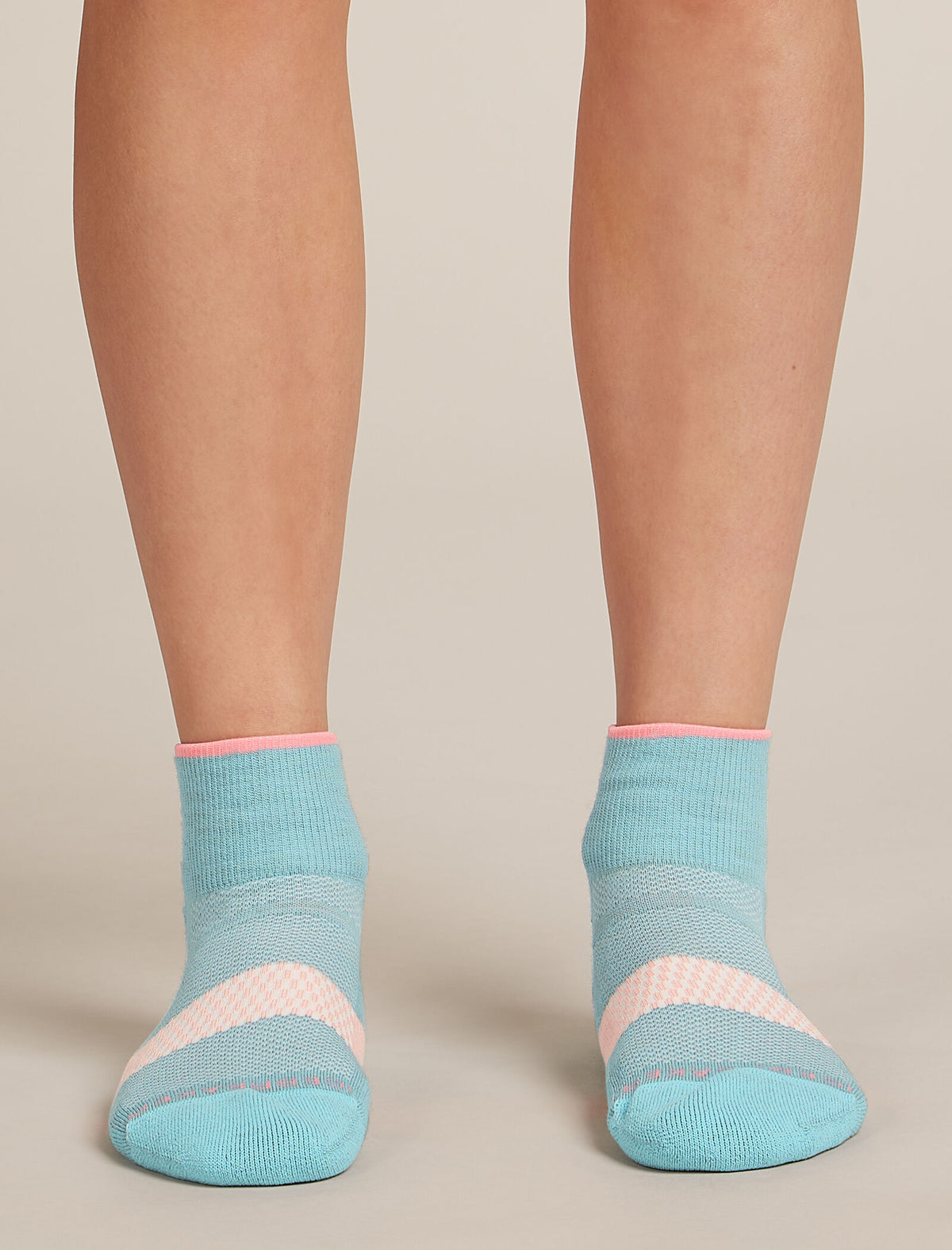 Women's Merino Multisport Light Mini Socks Hydro/Acid Pink/Blush - 3