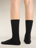 Women's Merino Lifestyle Fine Gauge Crew Socks Black - 2