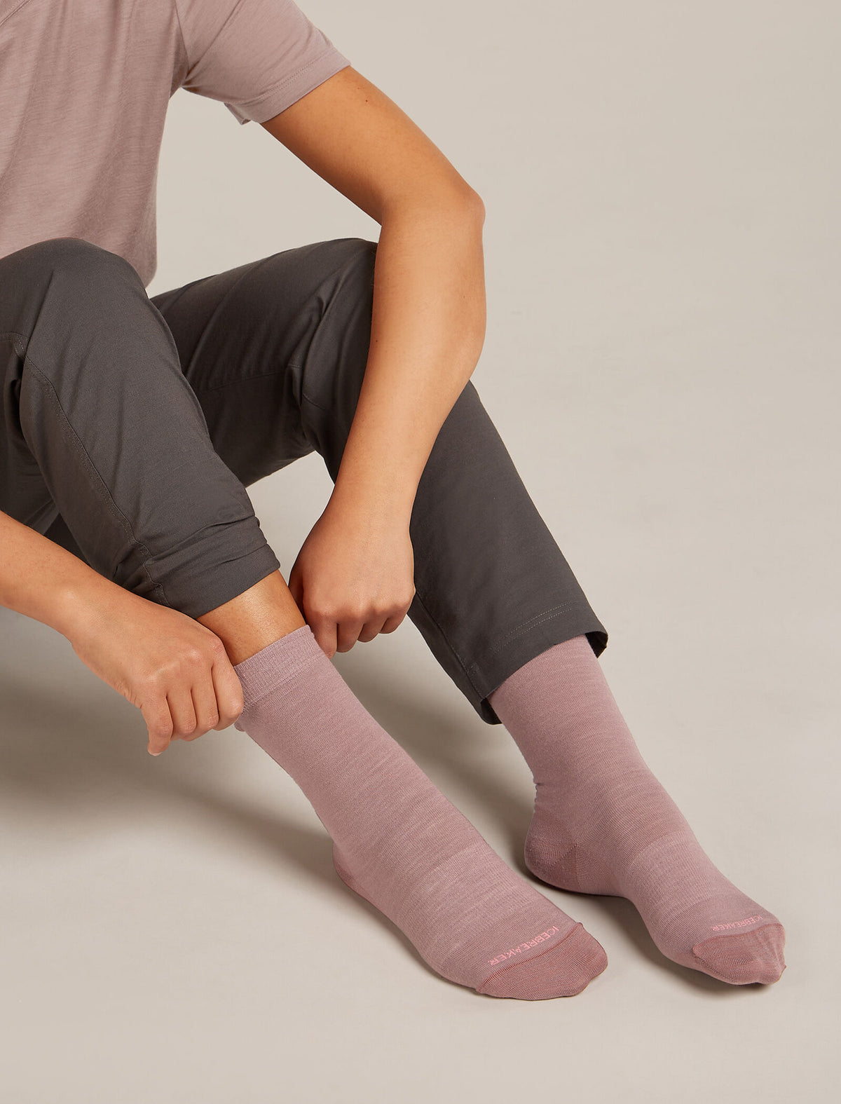Women's Merino Lifestyle Fine Gauge Crew Socks Summit/Acid Pink - 2