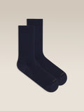 Women's Merino Lifestyle Fine Gauge Crew Socks Midnight Navy/Dark Loden - 1