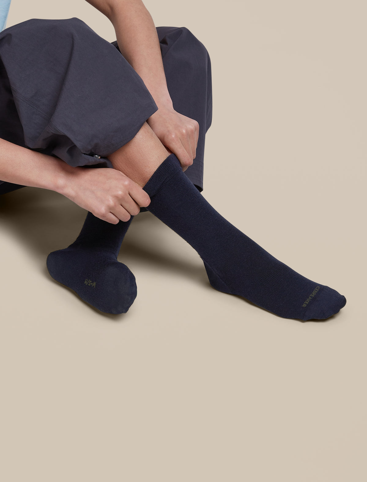 Women's Merino Lifestyle Fine Gauge Crew Socks Midnight Navy/Dark Loden - 5