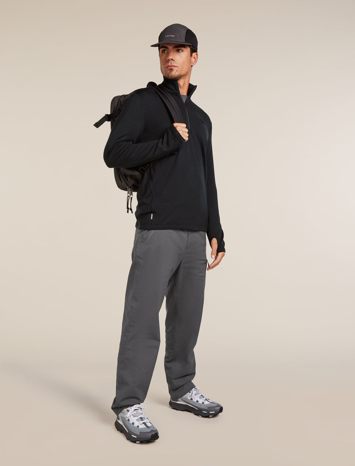 Men's Merino 300 Original Long Sleeve Half Zip Top Black - 4