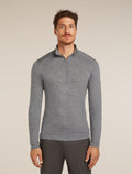 Men's Merino 200 Oasis Long Sleeve Half Zip Thermal Top Gritstone Heather - 1