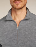 Men's Merino 200 Oasis Long Sleeve Half Zip Thermal Top Gritstone Heather - 5