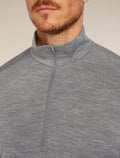 Men's Merino 200 Oasis Long Sleeve Half Zip Thermal Top Gritstone Heather - 7