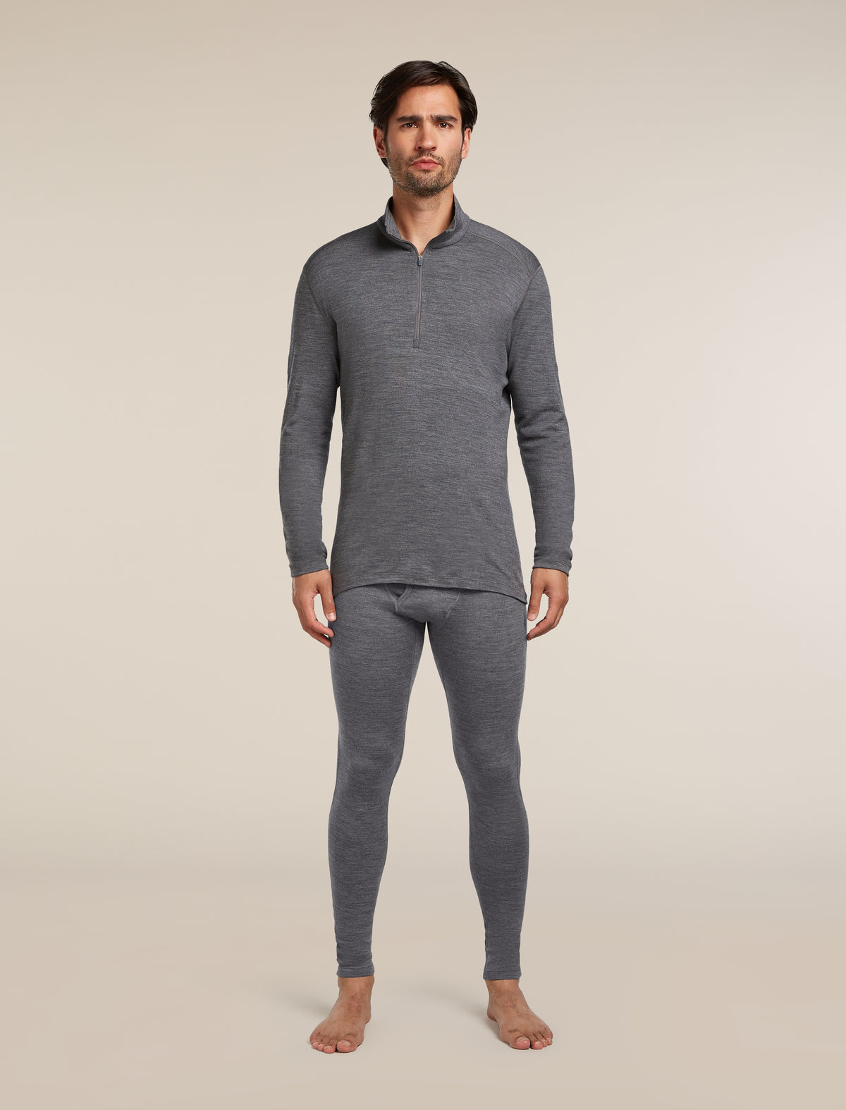 Men's Merino 260 Tech Long Sleeve Half Zip Thermal Top Gritstone Heather - 3
