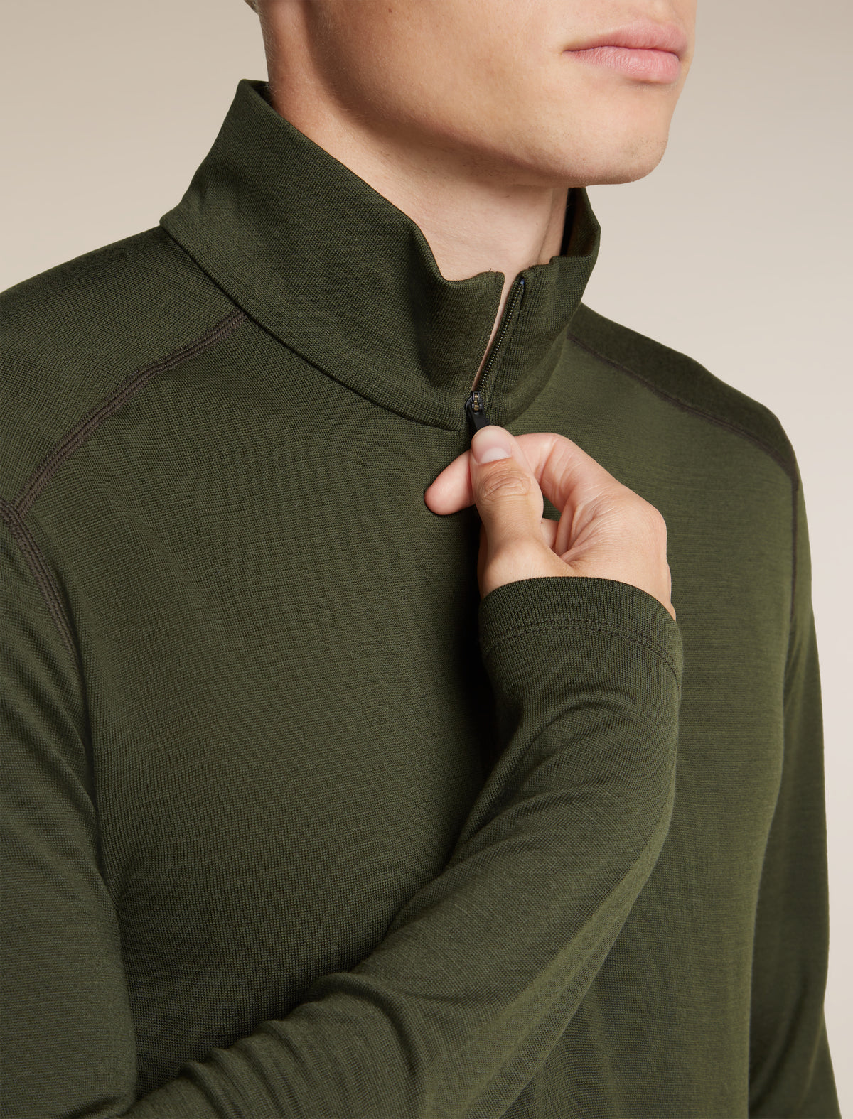 Men's Merino 260 Oasis Long Sleeve Thermal Half Zip Dark Loden - 6