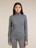 Women's Merino 200 Oasis Long Sleeve Half Zip Thermal Top Gritstone Heather - 1