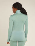 Women's Merino 200 Oasis Long Sleeve Half Zip Thermal Top Moss - 2