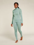 Women's Merino 200 Oasis Long Sleeve Half Zip Thermal Top Moss - 3