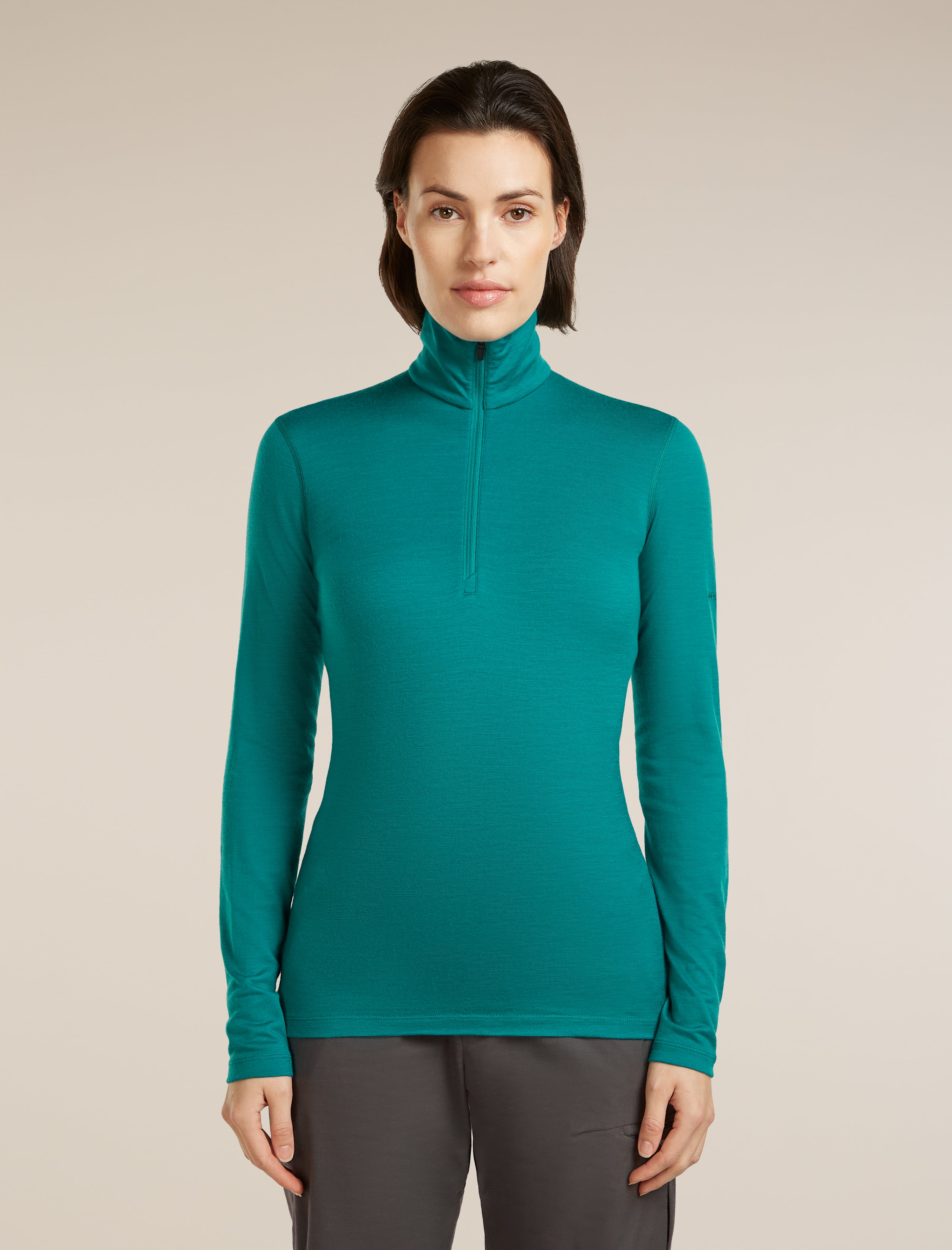 Women Merino 200 Oasis Long Sleeve Half Zip| icebreaker Tidal Teal