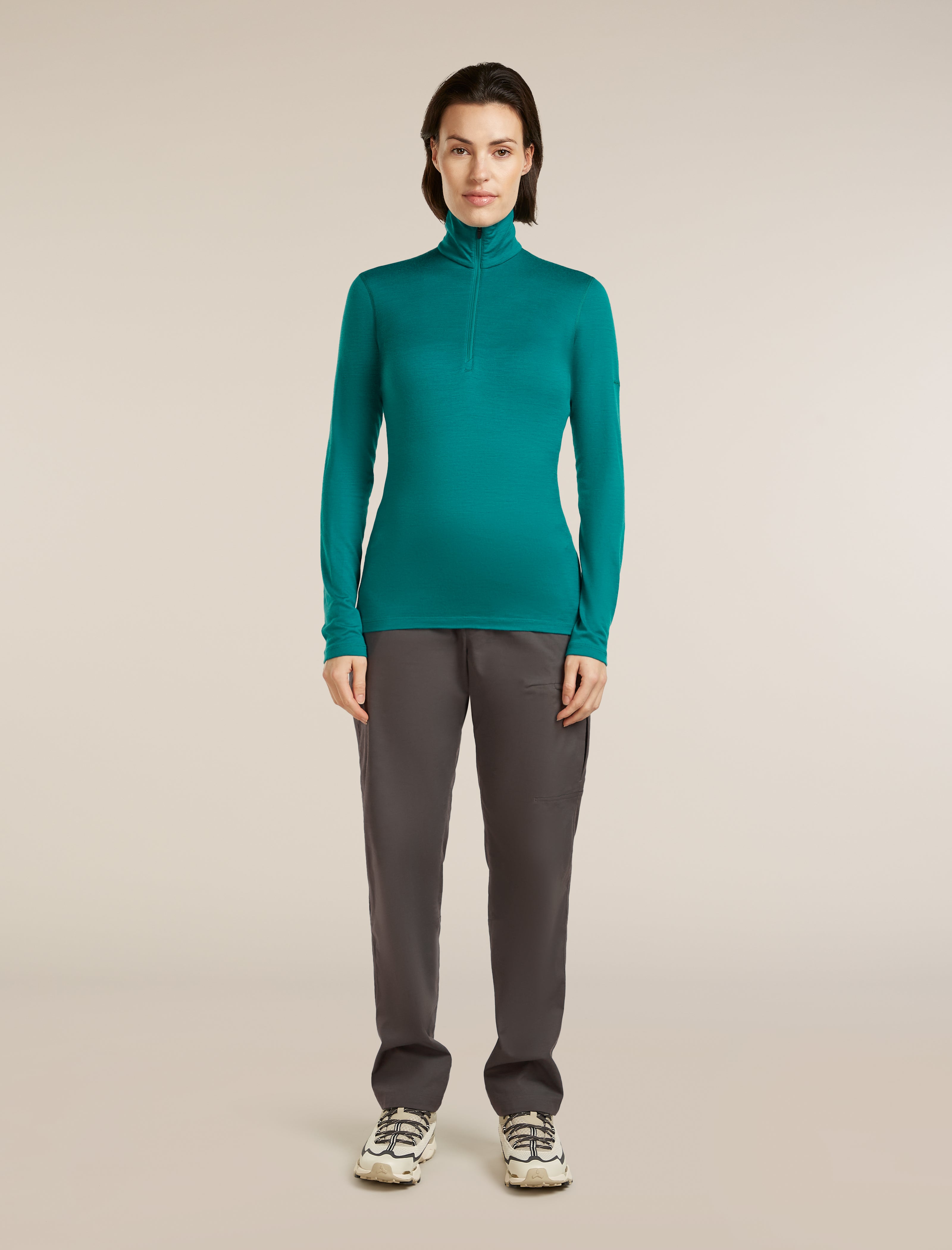 Women Merino 200 Oasis Long Sleeve Half Zip| icebreaker Tidal Teal