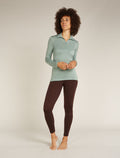 Women's Merino 260 Tech Long Sleeve Half Zip Thermal Top Moss - 3