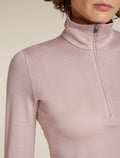 icebreaker Women's Merino 260 Oasis Long Sleeve Half Zip Pink quartz Women - 9