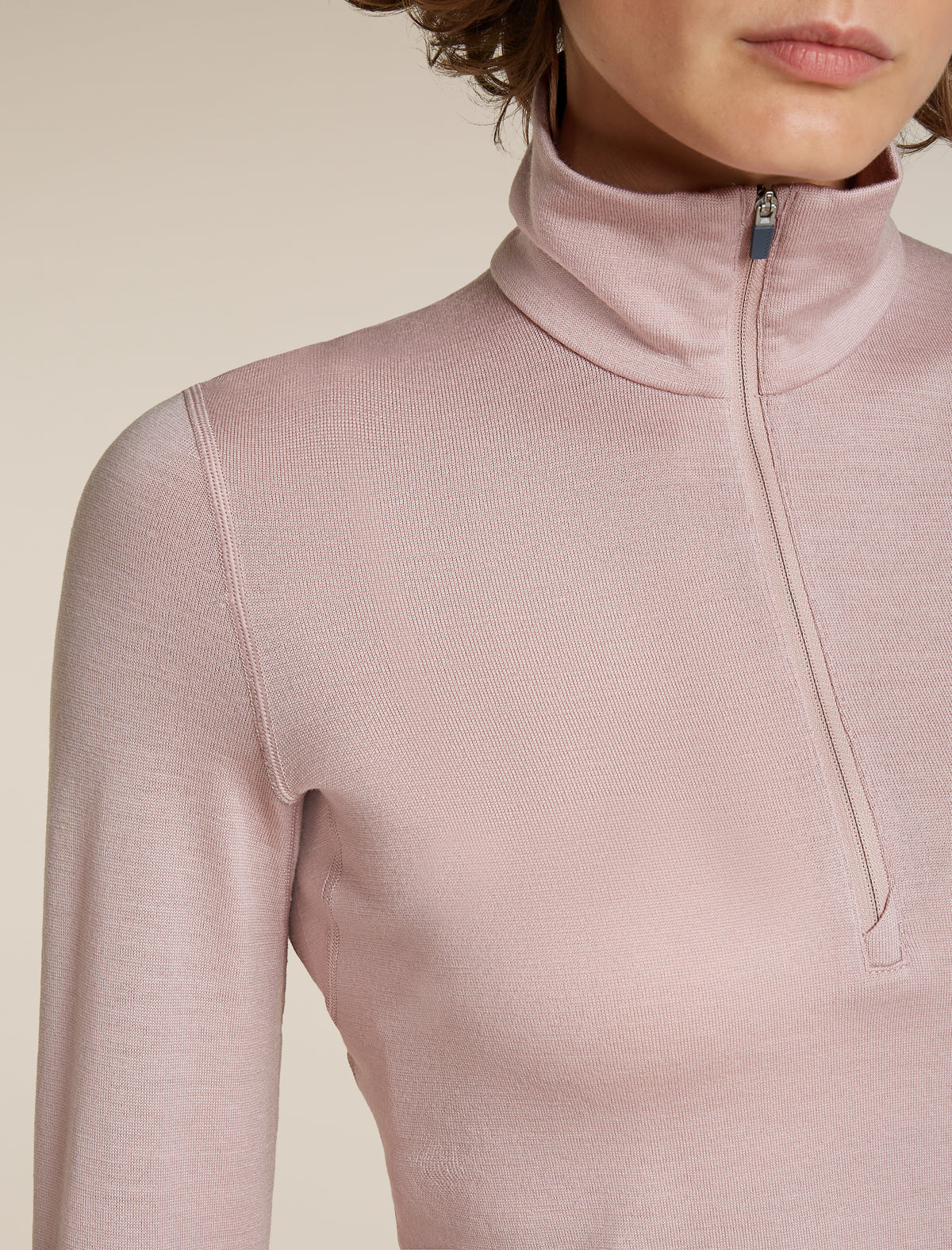 icebreaker Women's Merino 260 Oasis Long Sleeve Half Zip Pink quartz Women - 9