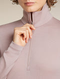 icebreaker Women's Merino 260 Oasis Long Sleeve Half Zip Pink quartz Women - 6