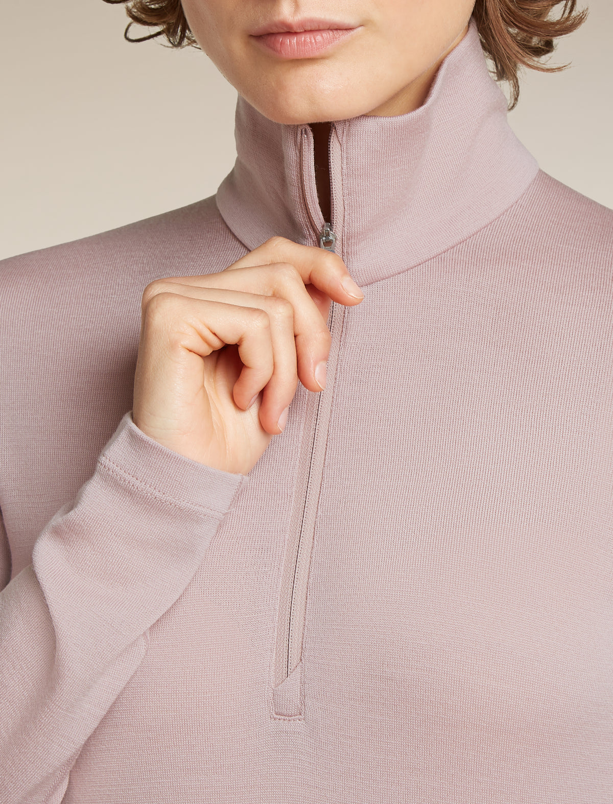 icebreaker Women's Merino 260 Oasis Long Sleeve Half Zip Pink quartz Women - 6