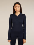 Women's Merino 260 Tech Long Sleeve Half Zip Thermal Top Midnight Navy - 1