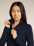 Women's Merino 260 Tech Long Sleeve Half Zip Thermal Top Midnight Navy - 7