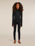 Kids’ Merino 260 Tech Long Sleeve Half Zip Thermal Top Black - 1