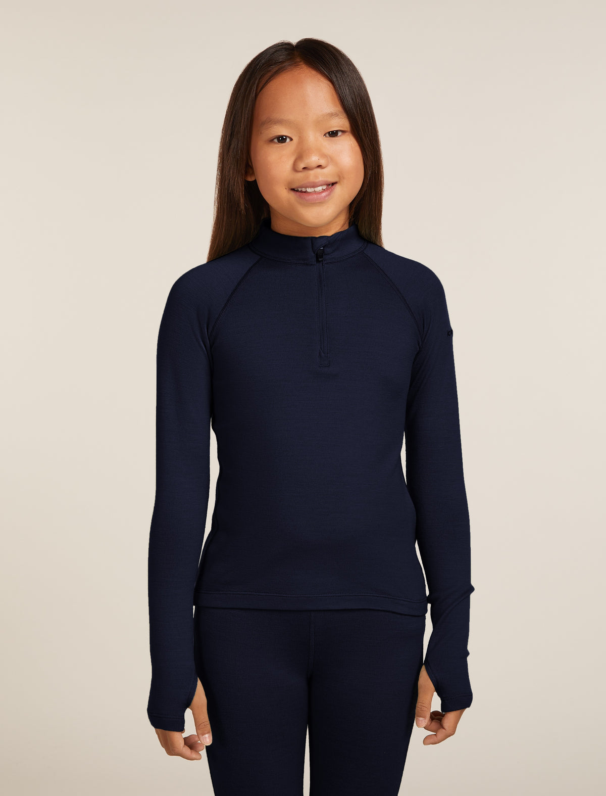 Kids’ Merino 260 Tech Long Sleeve Half Zip Thermal Top Midnight Navy - 1