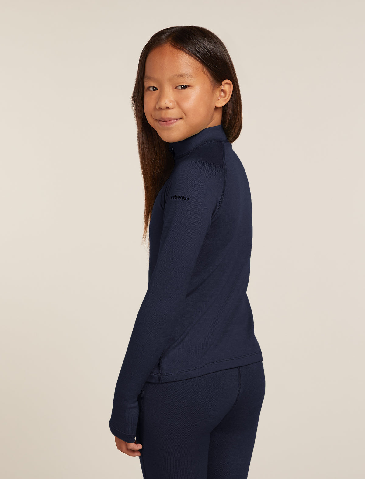 Kids’ Merino 260 Tech Long Sleeve Half Zip Thermal Top Midnight Navy - 2