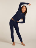 Kids’ Merino 260 Tech Long Sleeve Half Zip Thermal Top Midnight Navy - 3