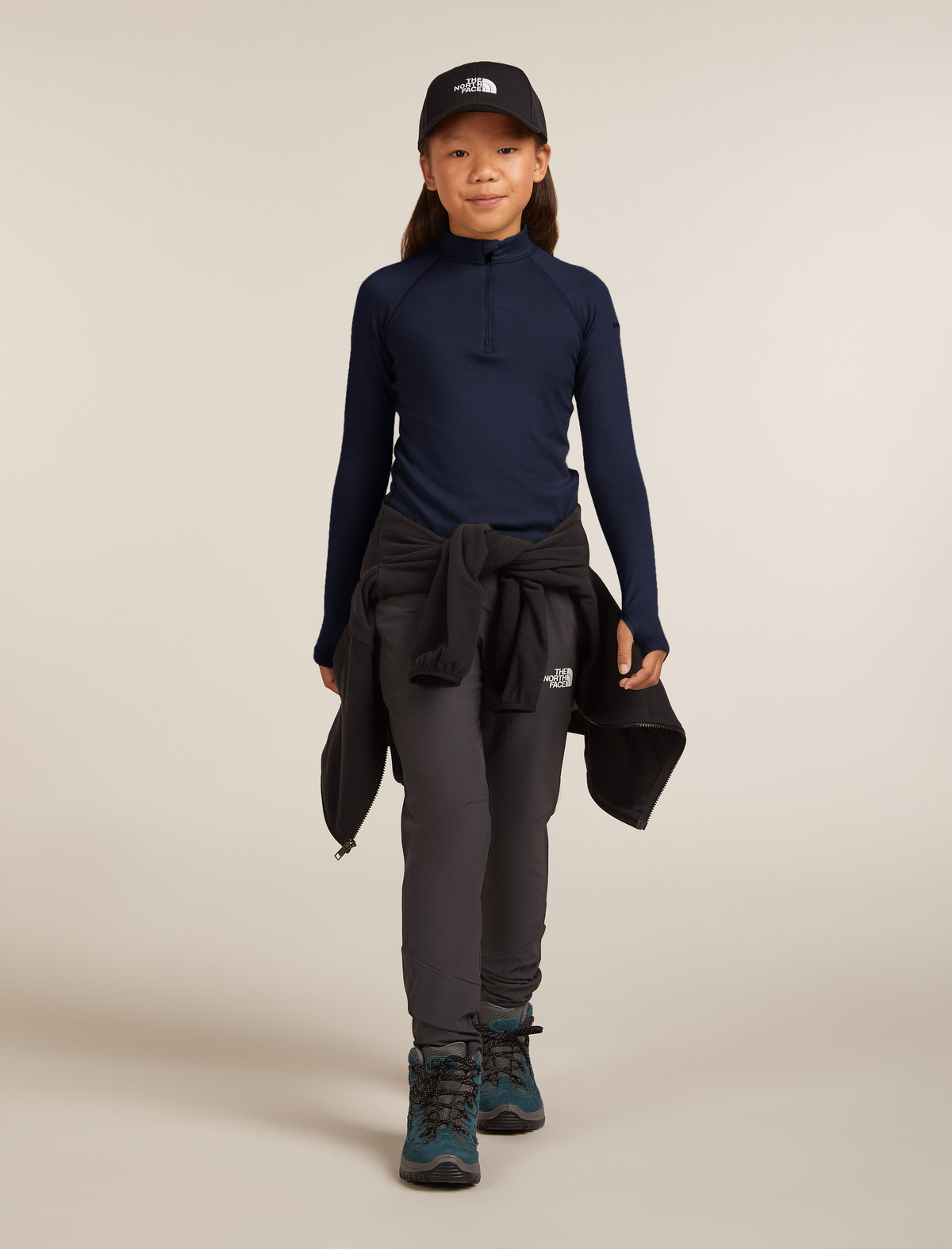 Kids’ Merino 260 Tech Long Sleeve Half Zip Thermal Top Midnight Navy - 4