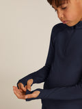 Kids’ Merino 260 Tech Long Sleeve Half Zip Thermal Top Midnight Navy - 9