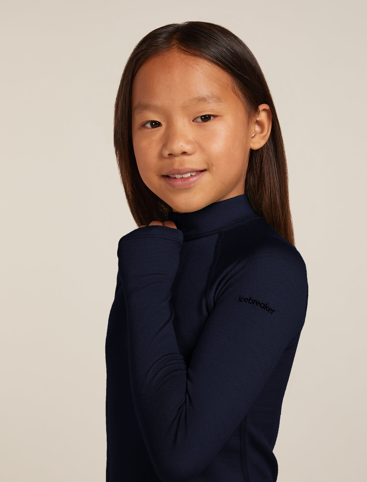Kids’ Merino 260 Tech Long Sleeve Half Zip Thermal Top Midnight Navy - 10