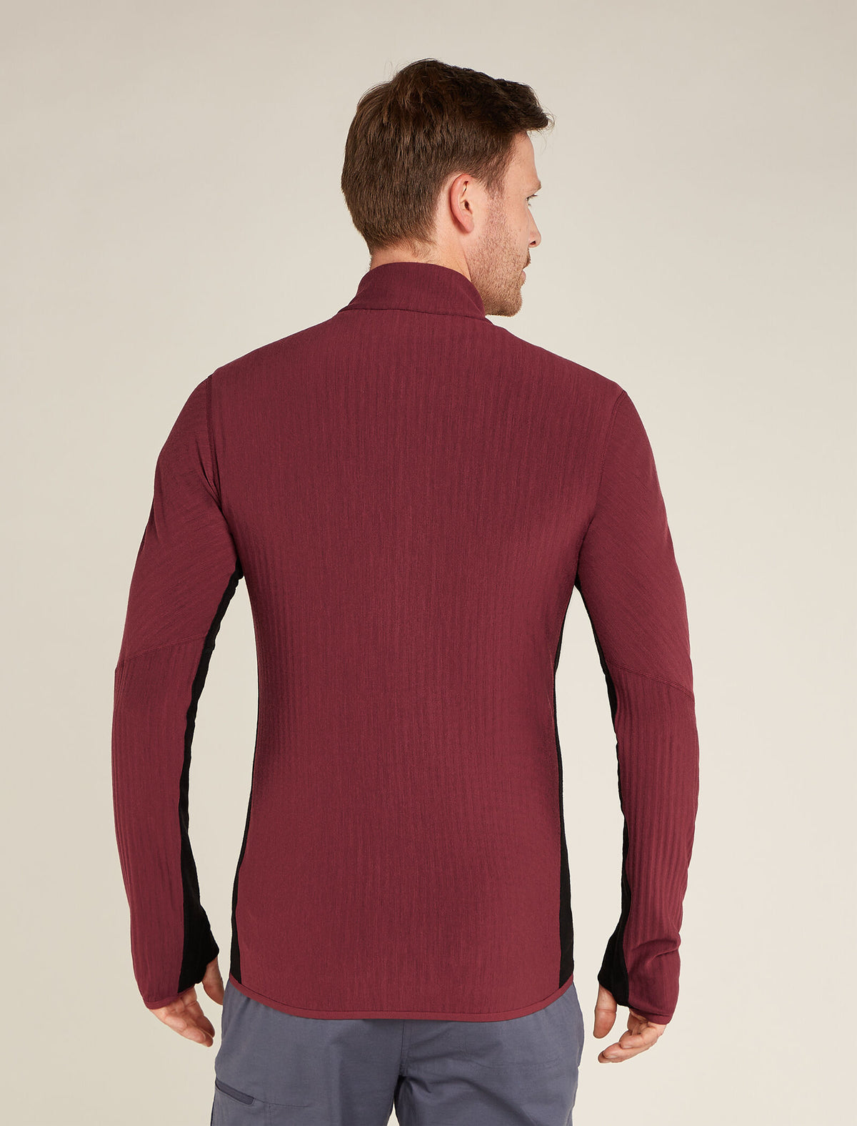 Men's Descender Long Sleeve Zip Jacket Port/Black - 2