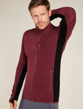 Men's Descender Long Sleeve Zip Jacket Port/Black - 6
