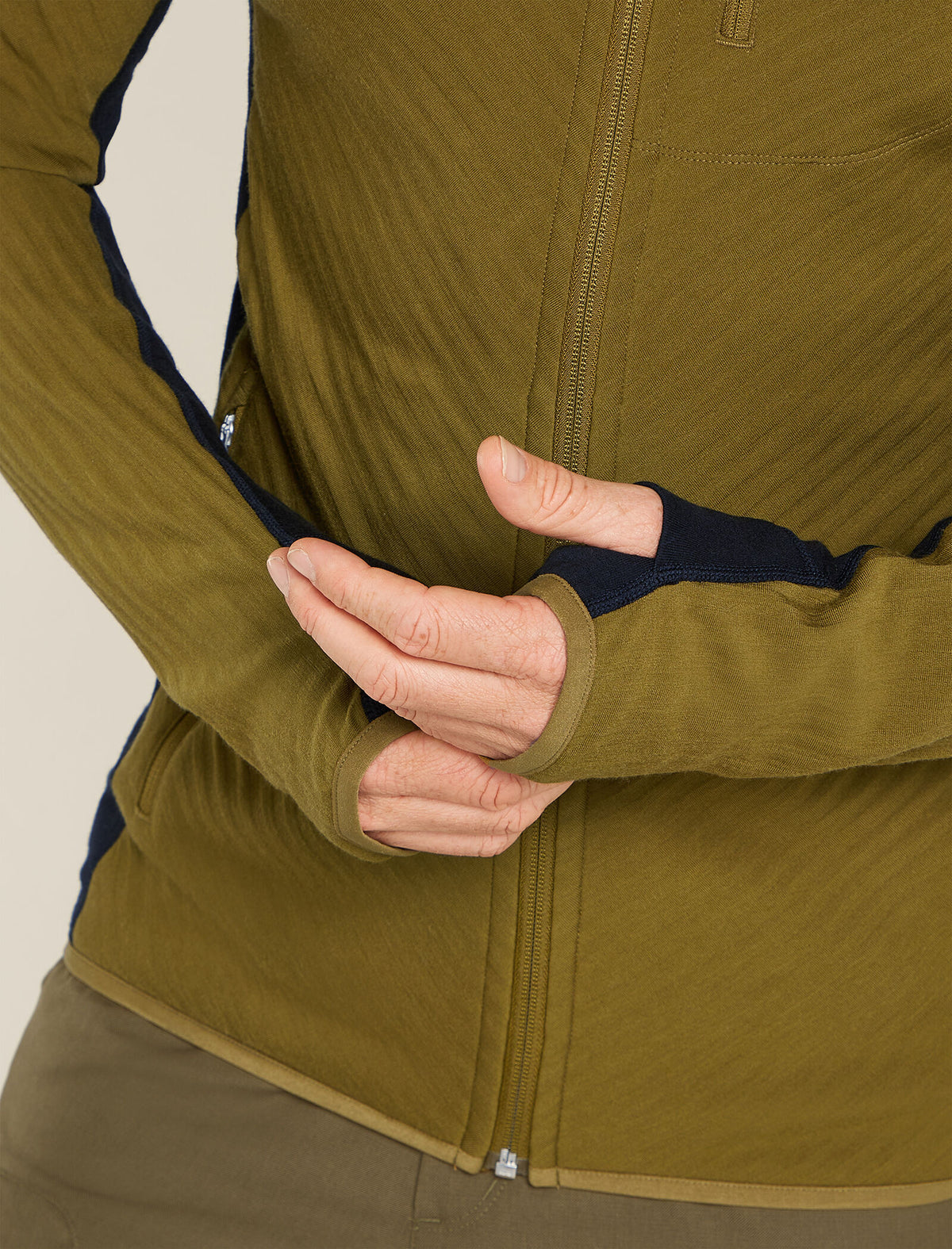 Men's Descender Long Sleeve Zip Hoodie Algae - 7