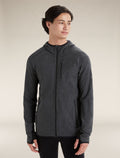 Men's Descender Long Sleeve Zip Hoodie Jet Heather/Black - 1