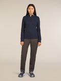 Women's Central Classic Long Sleeve Zip Hoodie Midnight Navy - 3